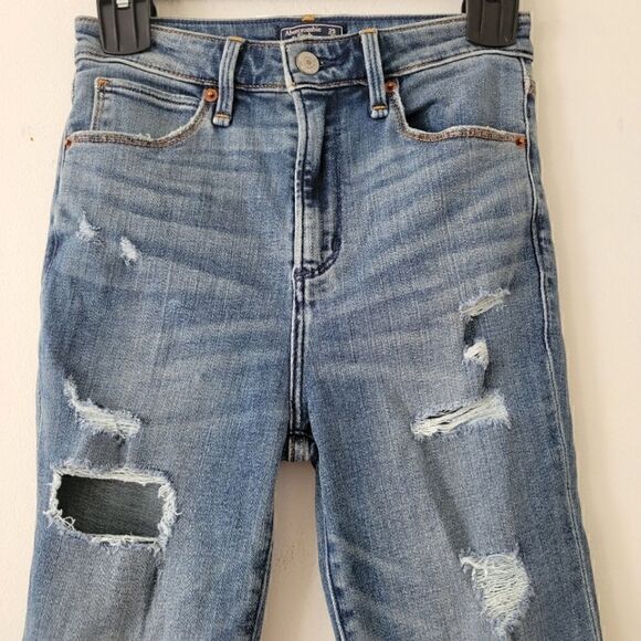 Abercrombie & Fitch Simone High Rise Super Skinny Jeans Distressed 25/0S - Picture 4 of 10